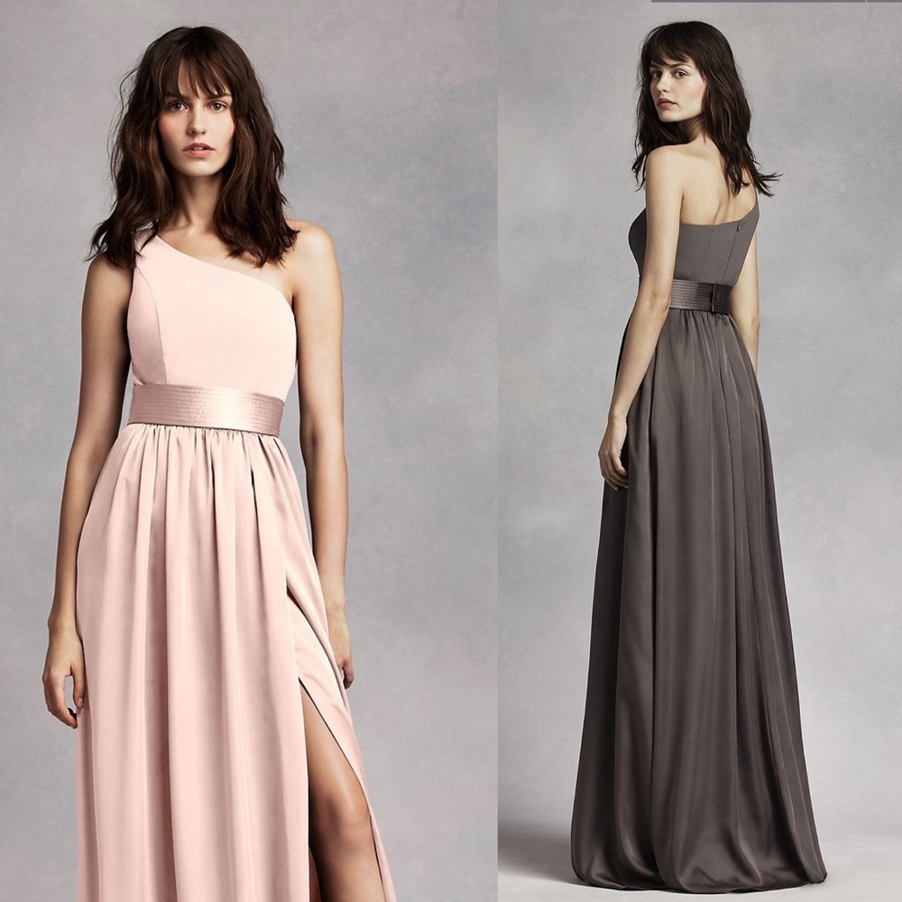 One shoulder dress with Satin sash Vera Wang